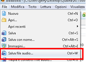 fig. 12 Salvataggio dei file audio in Balabolka