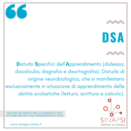 Definizione di DSA dal Glossario SInAPSi