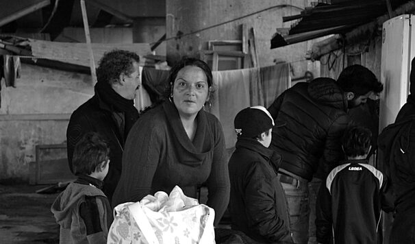 una foto scattata durante l'esperienza presso il campo rom