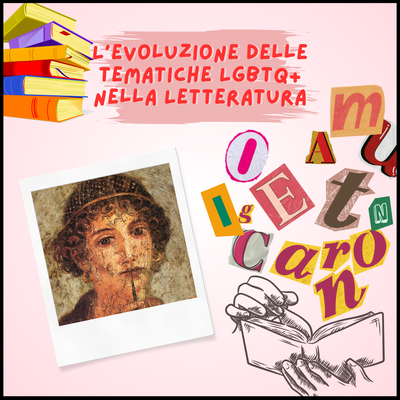 In alto a sinistra una pila di libri, in basso l'immagine di un'opera, in basso a destra delle mani con un libro