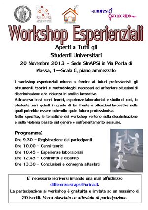 locandina promozionale del workshop per tutti gli studenti